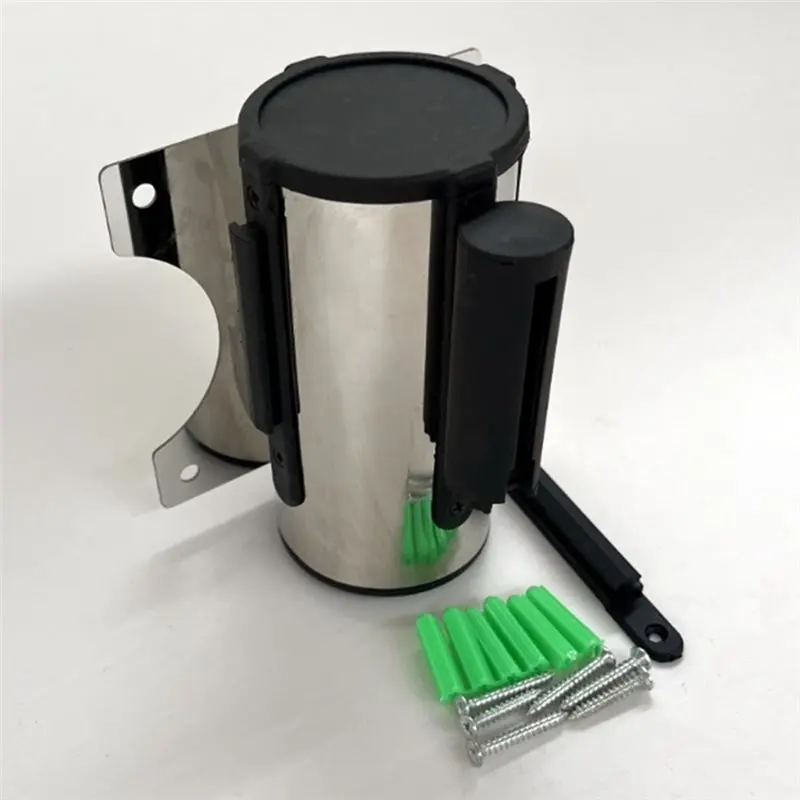 AB33-For Parks Schools Queue Retractable Barrier Strip Stainless Steel Housing Wall Mount Retractable Strip