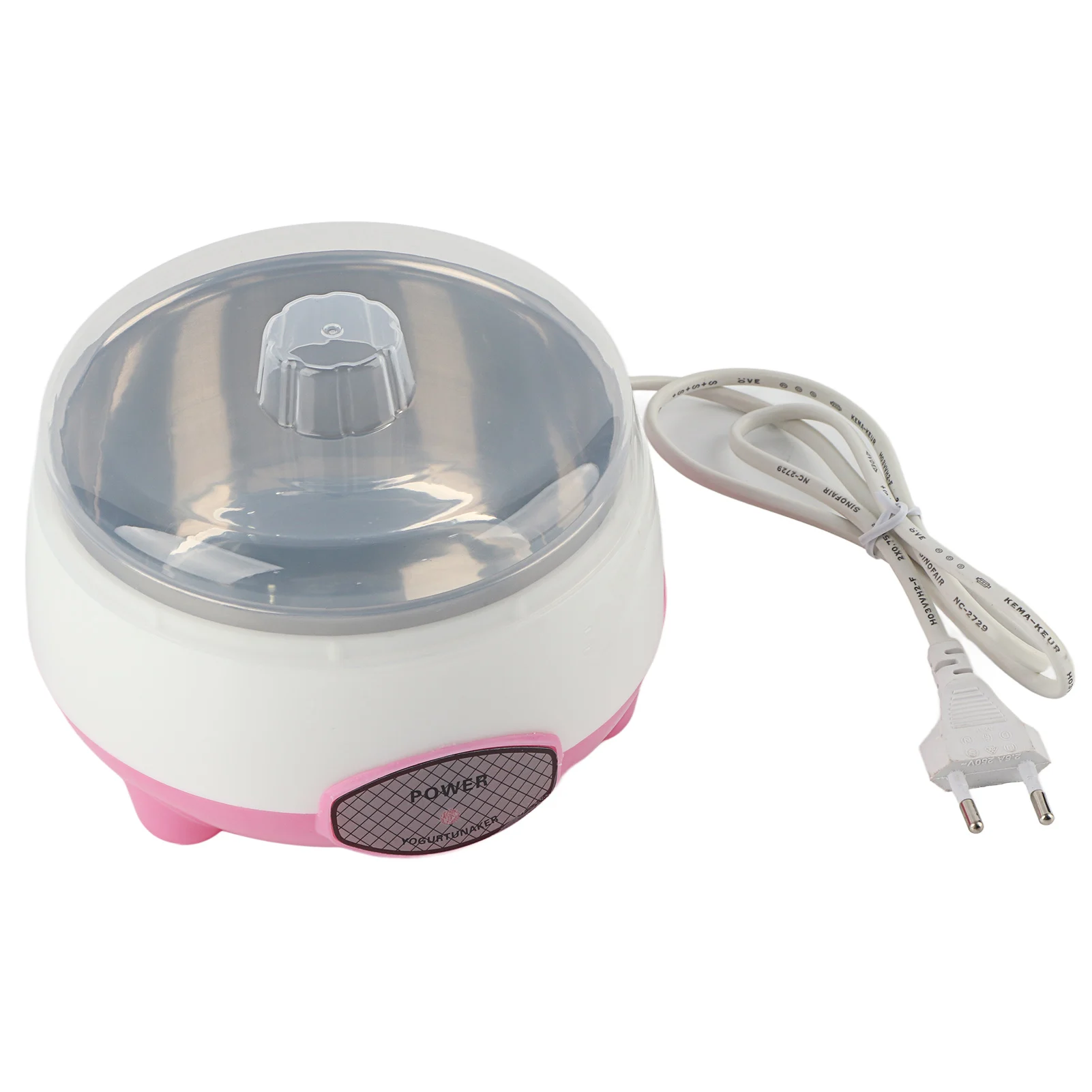 EU Plug 220V Pink Energy Saving Easy To Clean Yogurt Machine Yogurt Maker 1L Capacity 360° Heating Pink for Kitchens for Homes