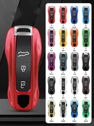 Solid Color ABS for Porsche Panamera Macan 718 Taycan 911 Cayman Boxster 9ya 971 Remote Smart Car Key Case Cover Fob Accessories