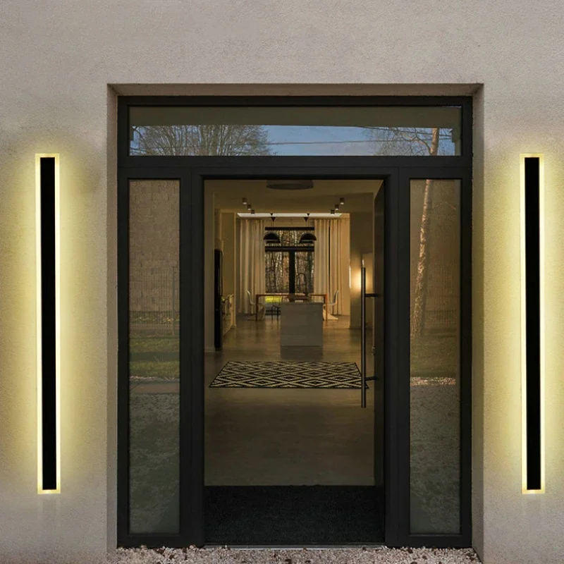 Long Strip Wall Light Outdoor Waterproof Colorful Modern Nordic Minimalist Lines Simple Courtyard Atmosphere Decor LED Wall Lamp