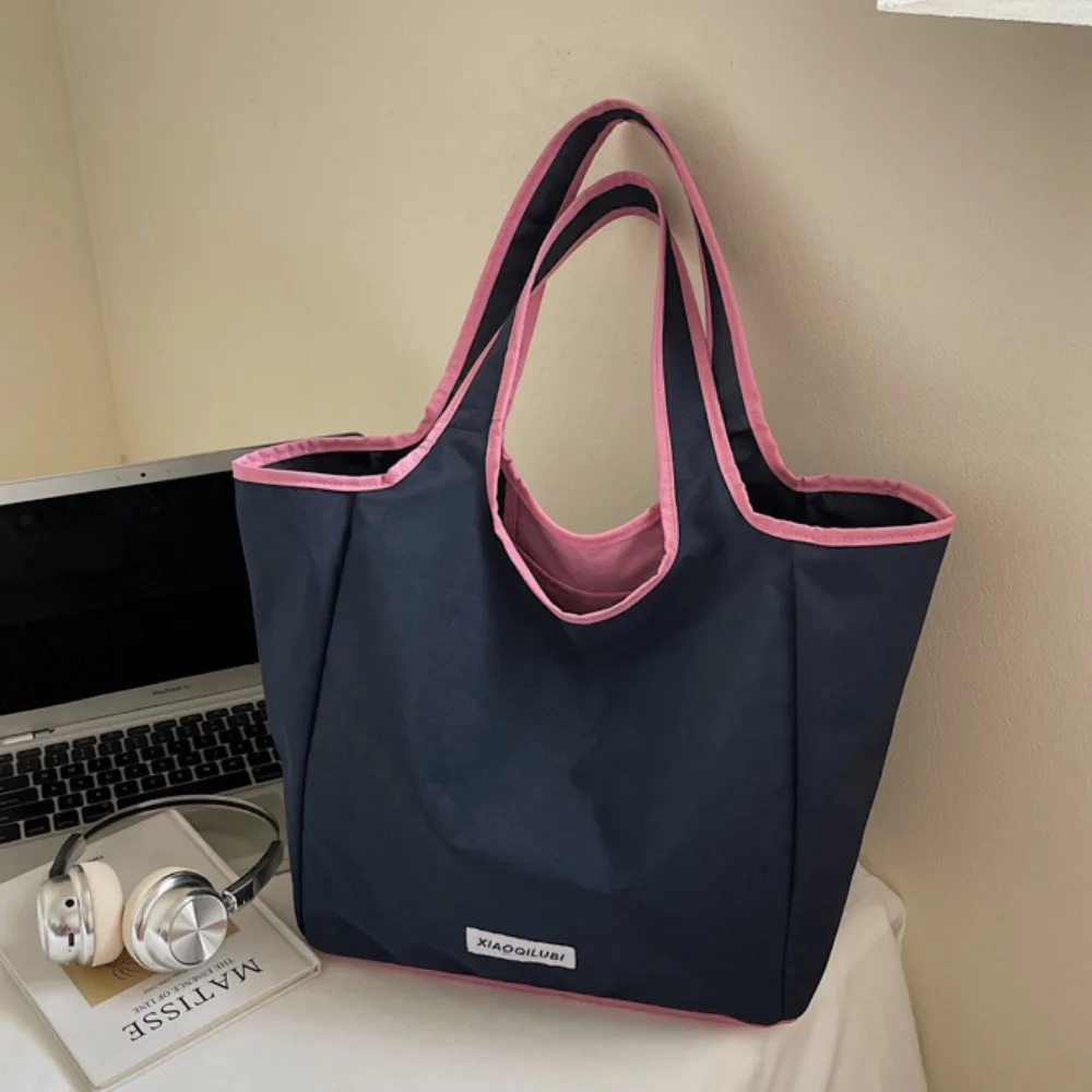 

Dopamine Color Nylon Shoulder Bag Cloth Lightweight Foldable Shopping Bag Handbag Waterproof Eco Friendly Storage Bag Outdoor