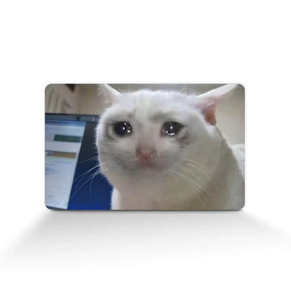 Sad Crying Cat Cute Expression Card Sticker Waterproof Decoration Small Core Car Film Skin Credit Card Protective Cover Decal