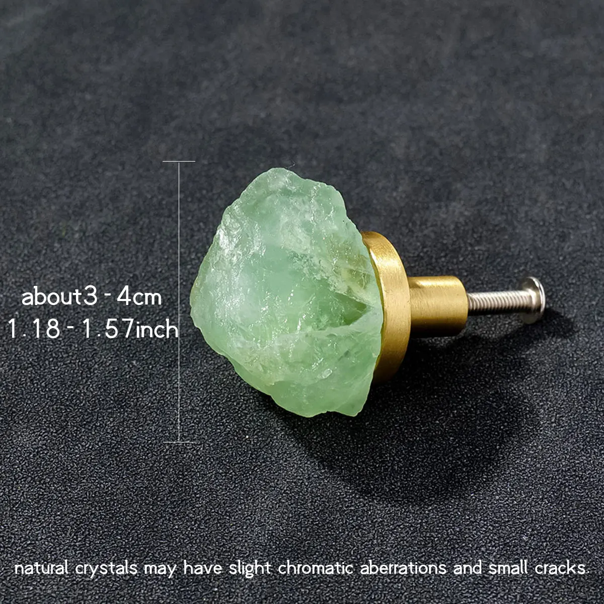 1Pc Natural Crystal Raw Stone Brass Handle Drawer Closet Door Furniture Cloakroom Shoes Closet Small Handle