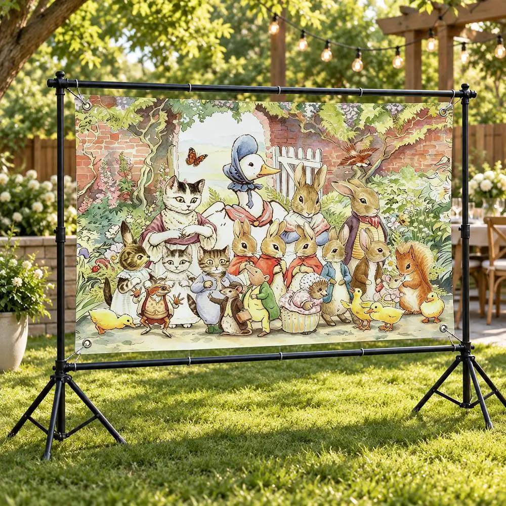 Children's Book Peter Rabbit Aesthetic Wall Tapestry Flag Printed Wall Hanging Living Room Party Outdoor Decor