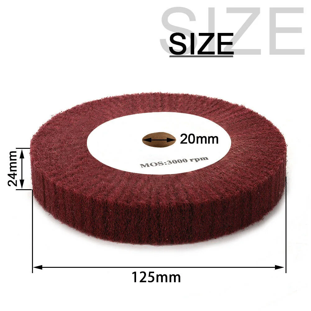 

4"~12“ Nylon Fiber Flap Polishing Wheel Disc Non-Woven Abrasive Buffing 320-Grit Red Tool Accessories