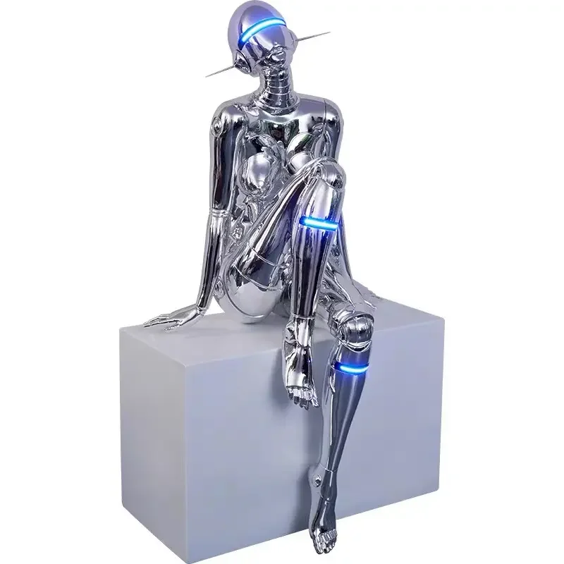 Lámpara de pie nórdica ECOJAS para sala de estar, creativa, con forma de bola, geométrica, de resina, moderna, para hotel, con escultura de cuerpo humano.