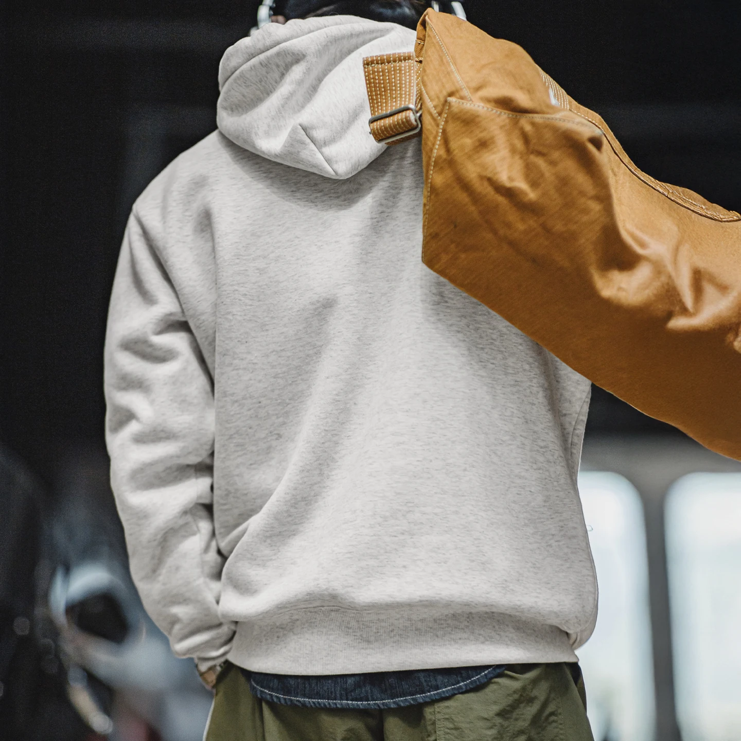 Maden Vintage Men's Heavyweight Rocky Hoodie Loose Fit Fleece-lined Warm Pullover Casual Thickened Layered Tops for Fall Winter