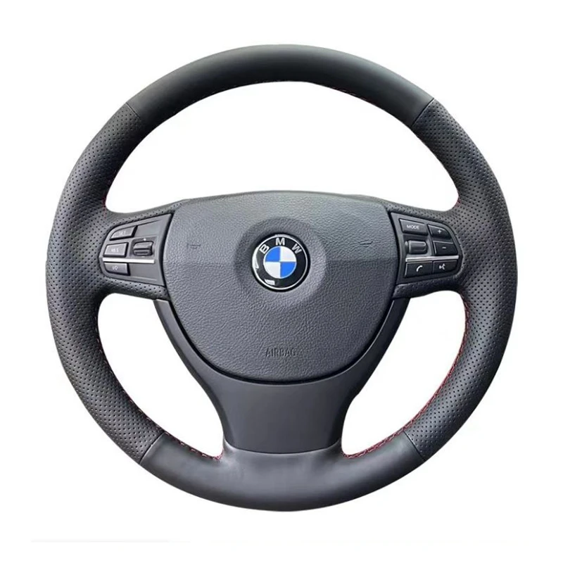 Car Steering Wheel Cover For BMW F10 2014 520i 528i 2013 2014 730Li 740Li 750Li DIY Microfiber Leather Braid For Steering Wheel