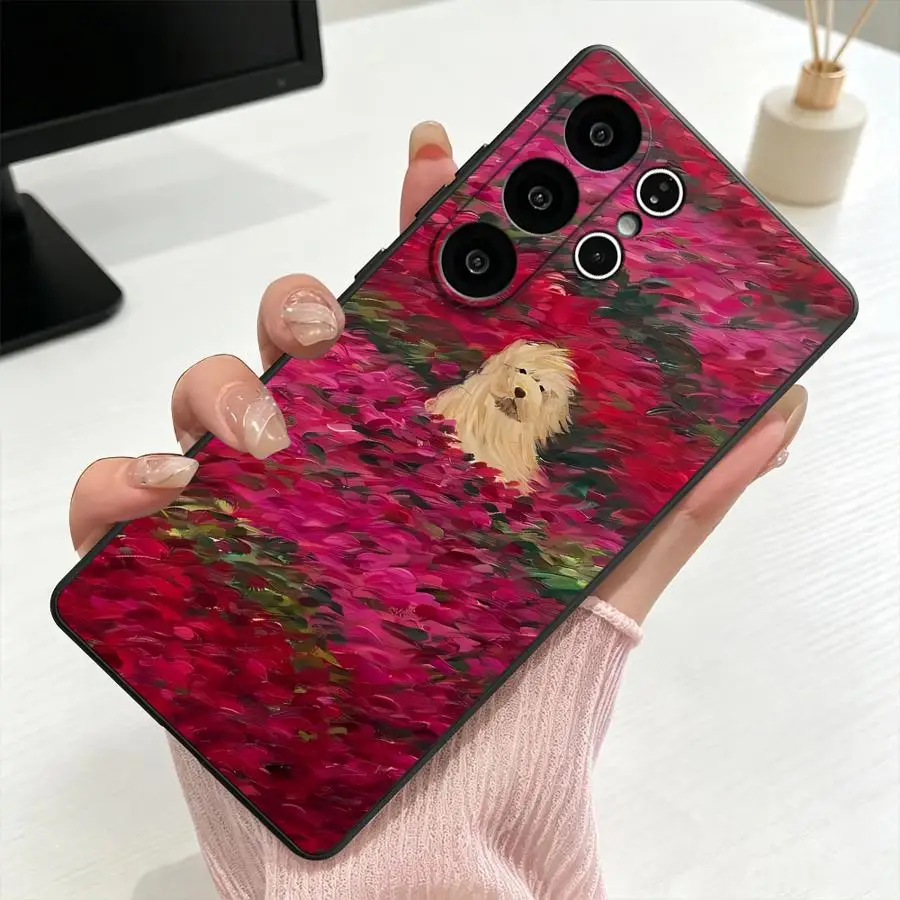 Fluffy Dog Case for Samsung Galaxy S26 Ultra S24+ S25 Plus S25+ S24 Note 20 8 9 10 S26+ S10 S9 S23 S21 FE S20 Phone Cover