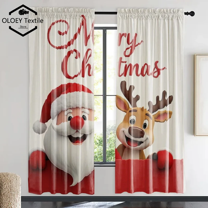 

Xmas Curtains - Red Green Plaid Thermal Insulated Panels | Rod Pocket for Living Room Bedroom Decorations
