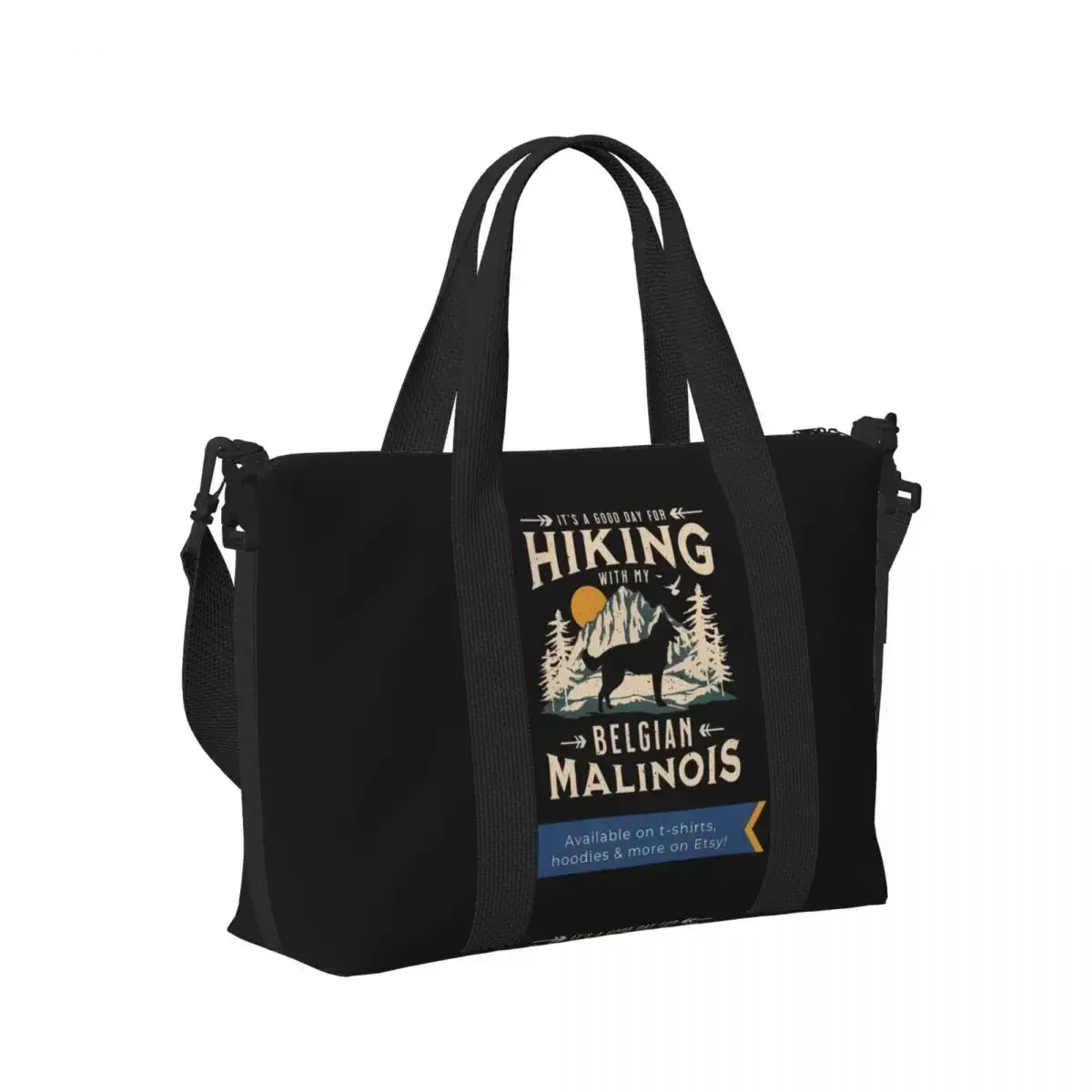 Belgian Shepherd Malinois Mechelaar Dog Beach Travel Bag Large Capacity Tote Bag for Gym Yoga Women Shopping Duffle Shoulder Bag