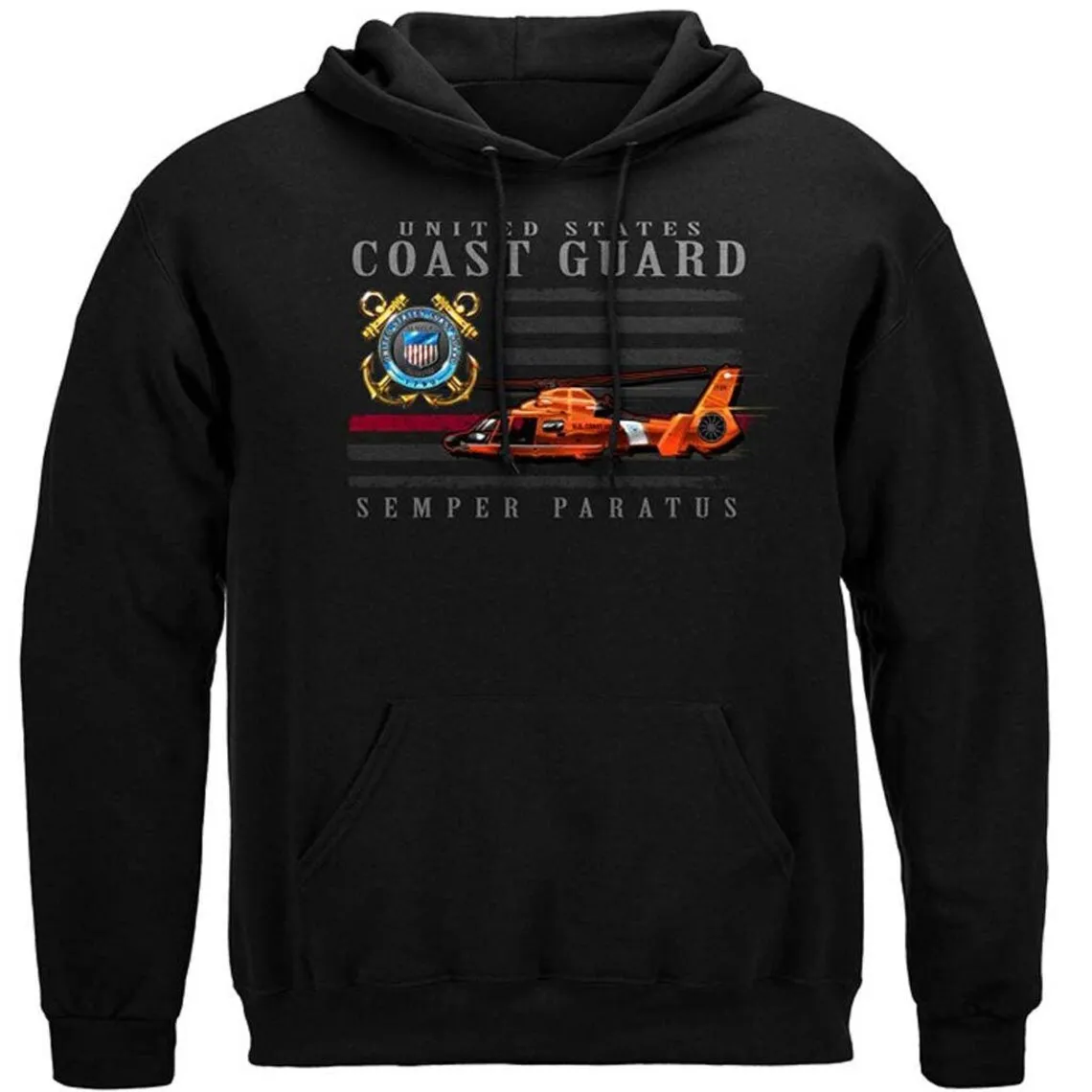 US Coast Guard Patriotic Flag Pullover Hoodie New 100% Cotton Comfortable Casual Mens Sweatshirts Streetwear