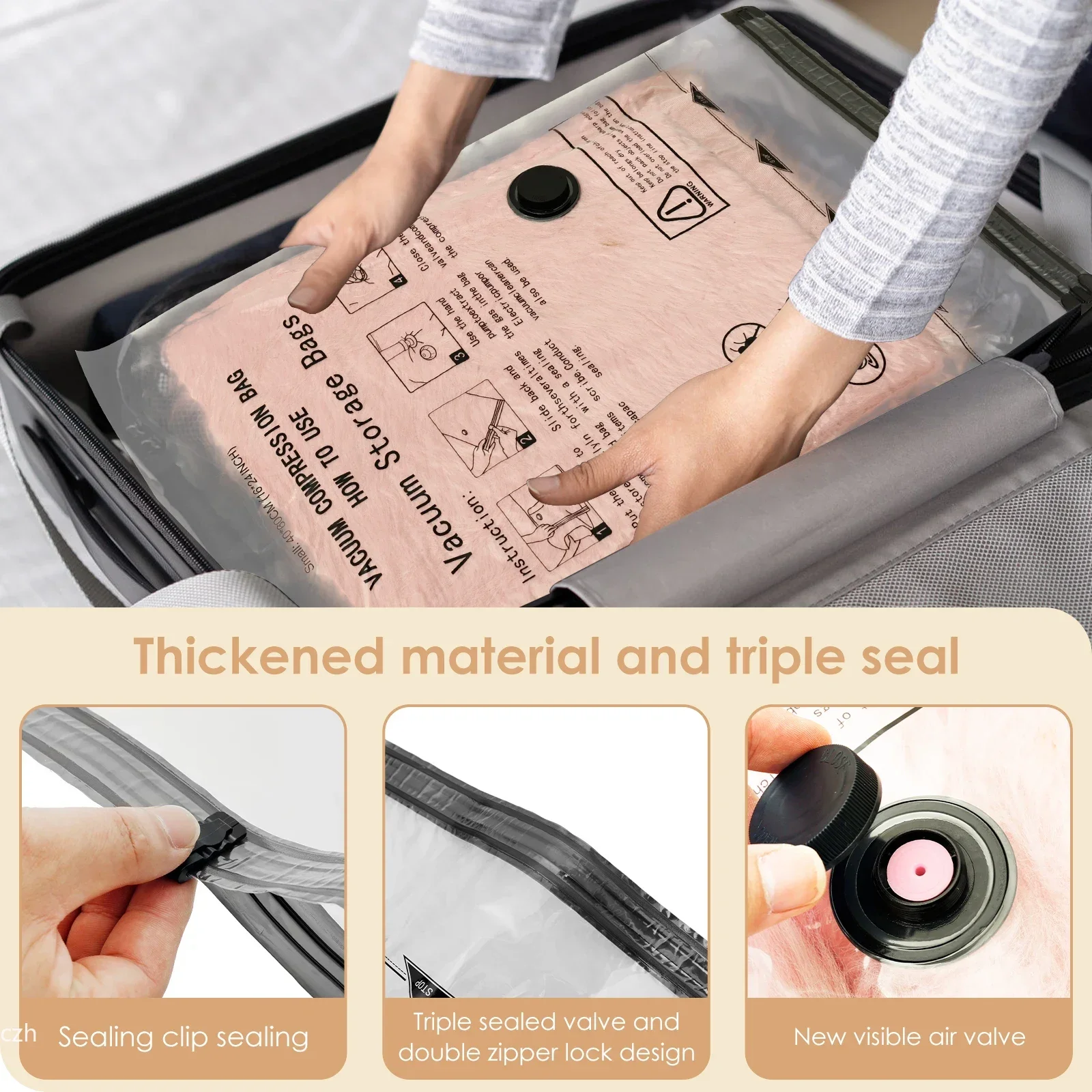 8Pcs Vacuum Storage Bags with USB Electric Pump Rapid Compression Seal Bag Quilts Blankets Clothes Travel Luggage Storage gallery 4