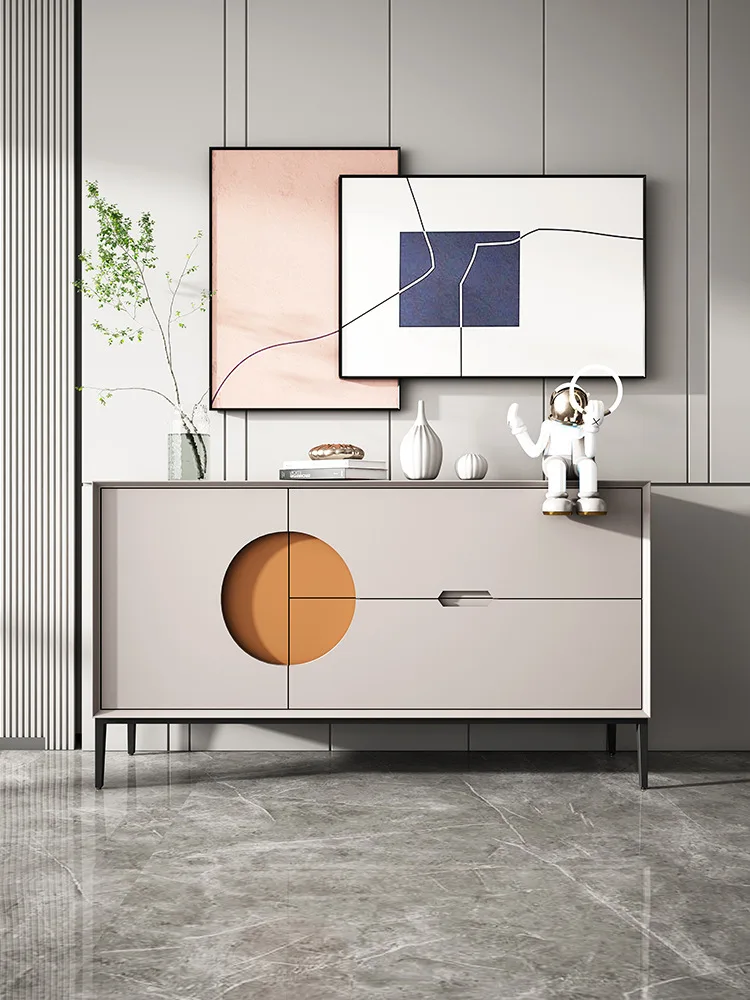 خزانة تزيين دخول بهو إيطالية بسيطة، وتخزين غرفة المعيشة الفاخرة الخفيفة وتخصيص خزانة جانبية لتناول الطعام #2