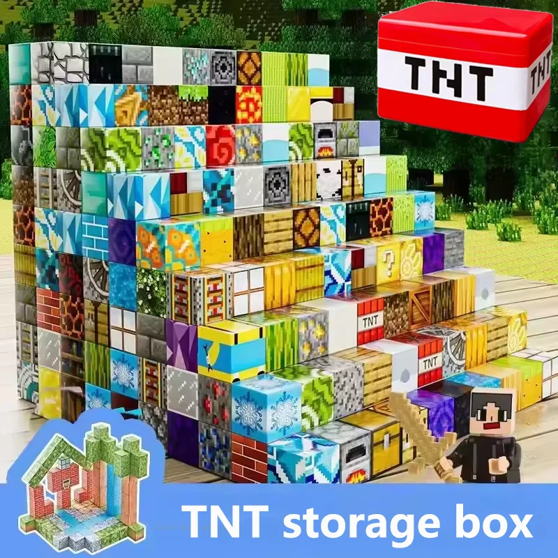 

Новые магнитные блоки-Build Mine Magnet World Set для мальчиков и девочек 3+ STEM Сенсорная конструкция DIY игрушки для малышей Рождественский подарок