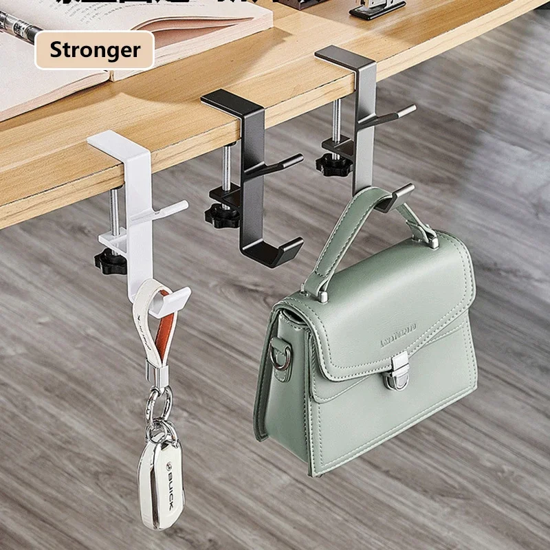 Adjustable Desk Edge Hook Gaming Headset Desk Hanger Student Backpack Storage Hanging Hook Punch-free Home Office Organizer