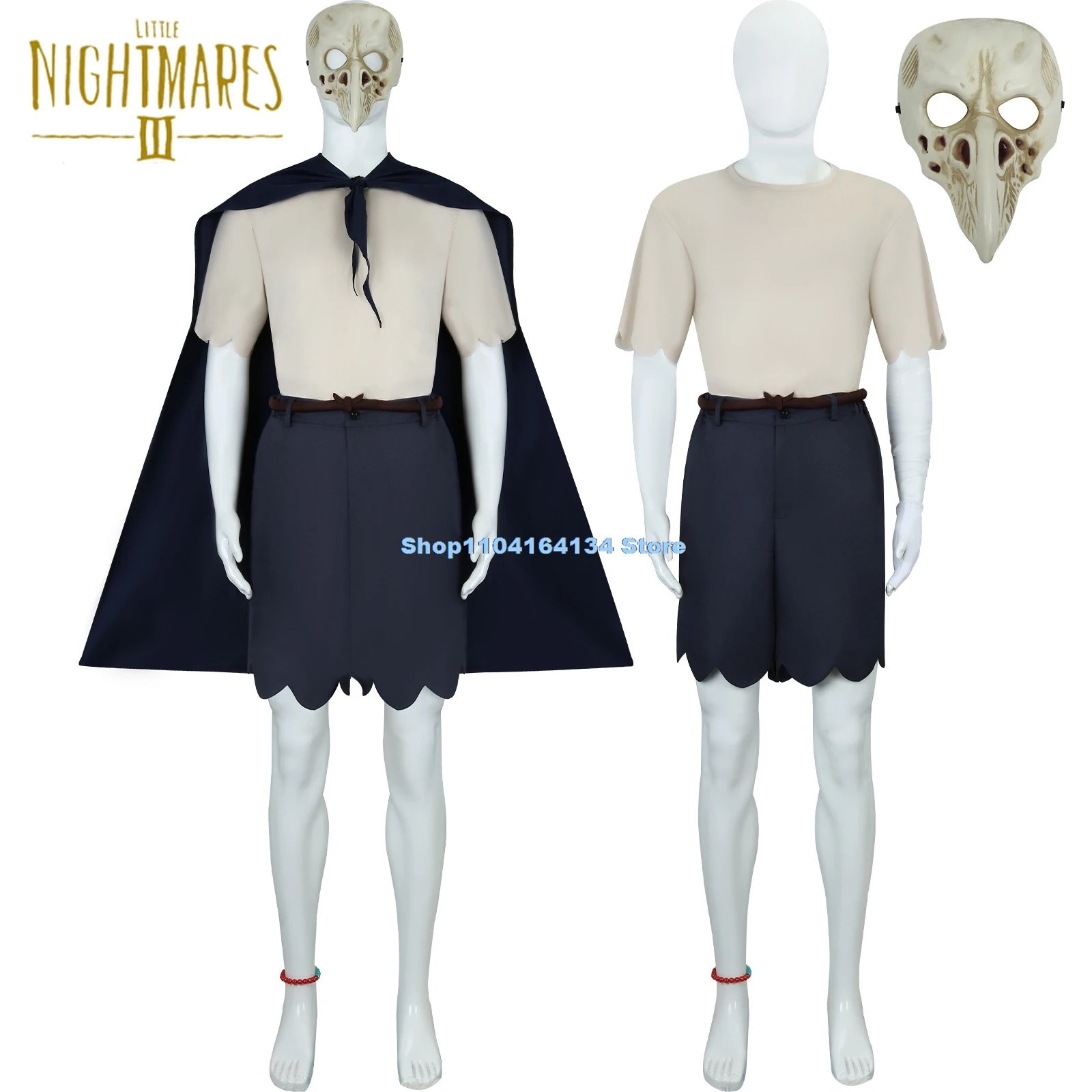 Jeu Little Nightmares 3 LOW Cosplay Costume pour hommes, déguisement, cape, uniforme, ensemble complet, Halloween, tenues de carnaval