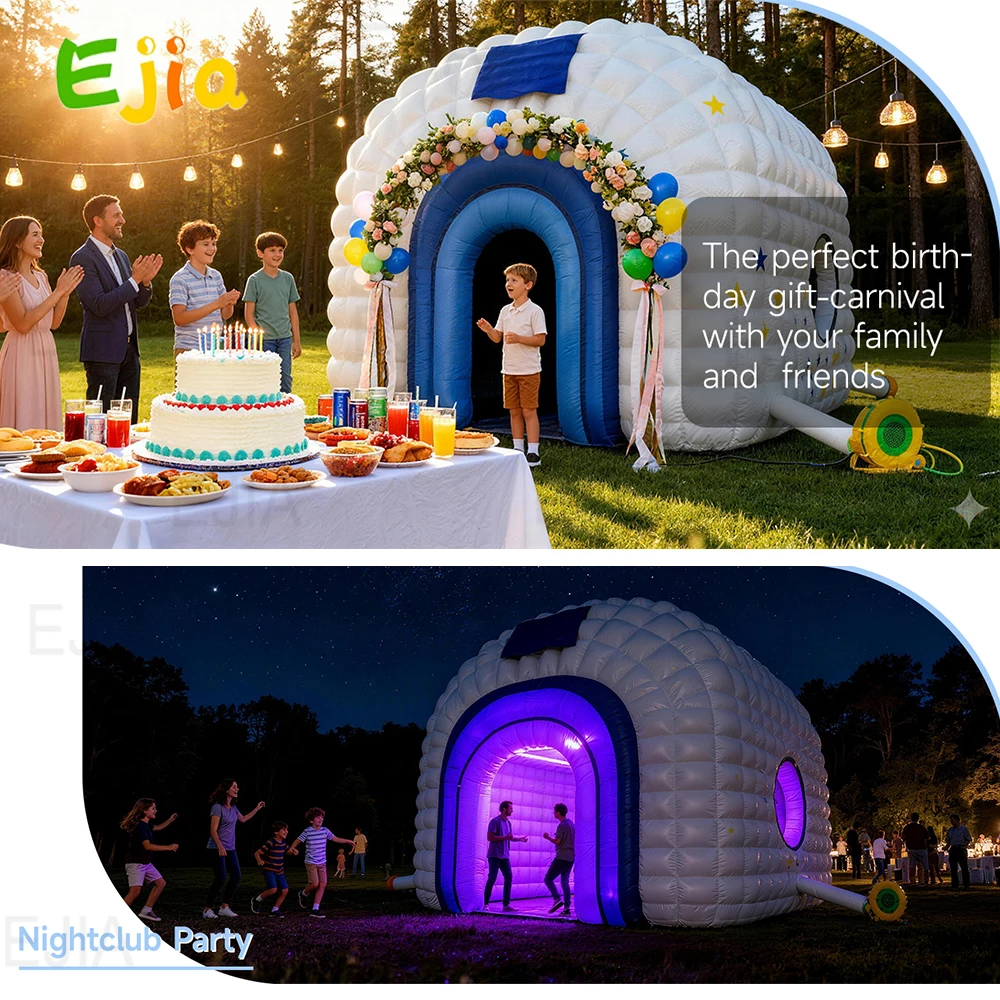 Newly Inflatable Party Tent Disco Cube, Air Cube House Portable  Inflatable Nightclub 26x16x14Ft with Blower For  Event Party