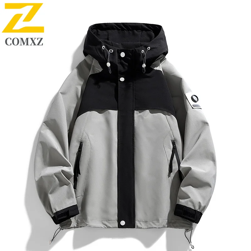 

Men's Charge Jacket Spring Autumn New Color Blocked Windproof Waterproof Breathable Hooded Jacket Outdoor Camping Travel Jacket