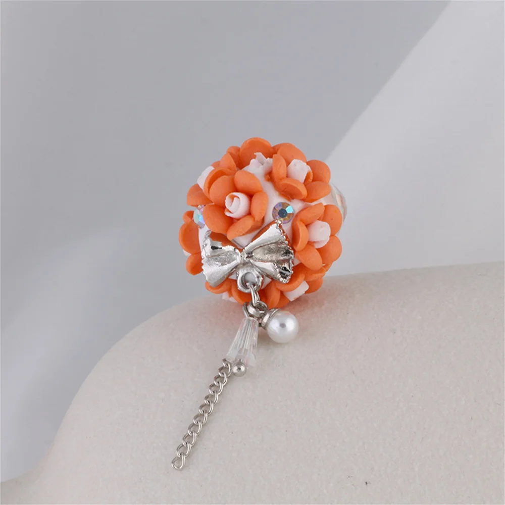 ST58 Nightglow Gemstone Tassel Flower Soft Pottery Nepalese Straight Hole Beads DIY Handmade Key Necklace Accessories Material