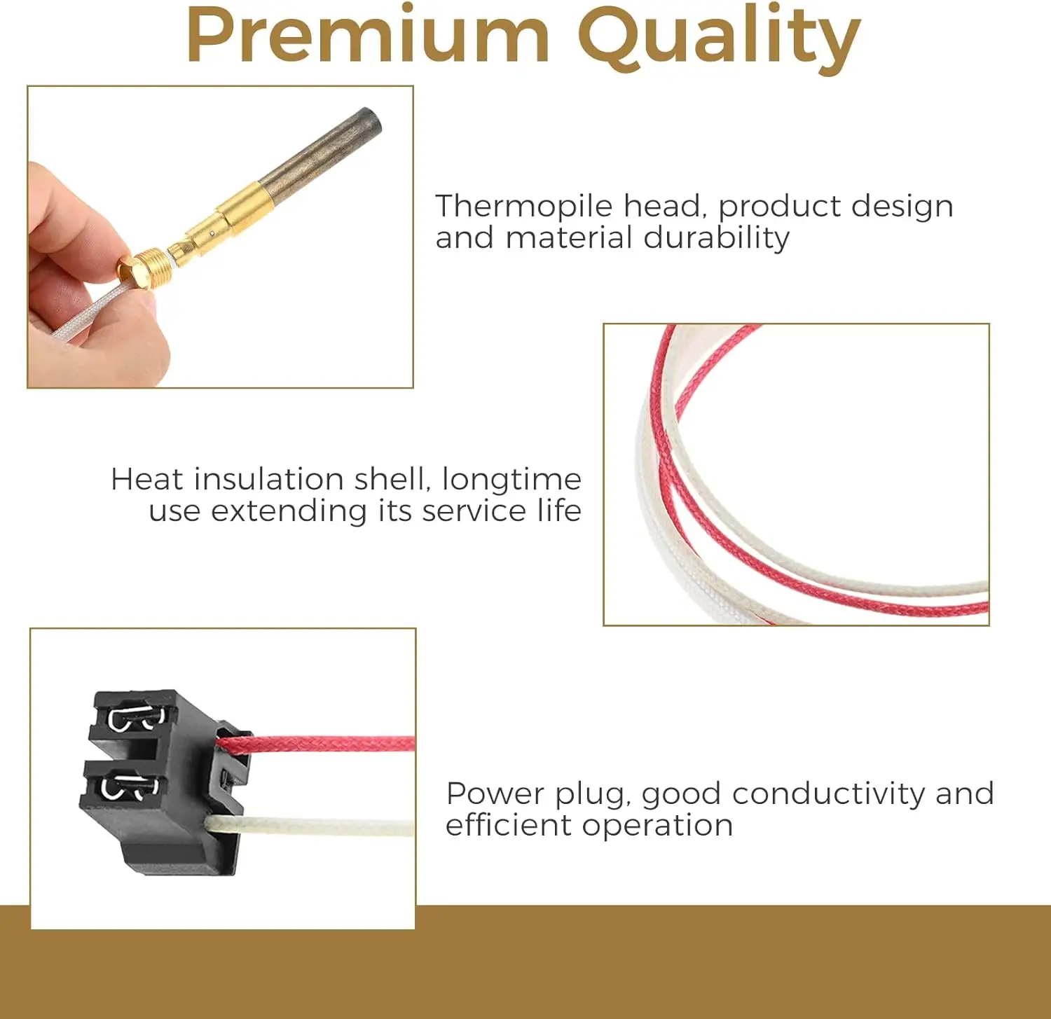 Natural LP SP20824 Thermopile Senor for Water Heaters Pilot Burner SP20754/SP21058/SP20800/SP21096/SP20739 Over 750mV