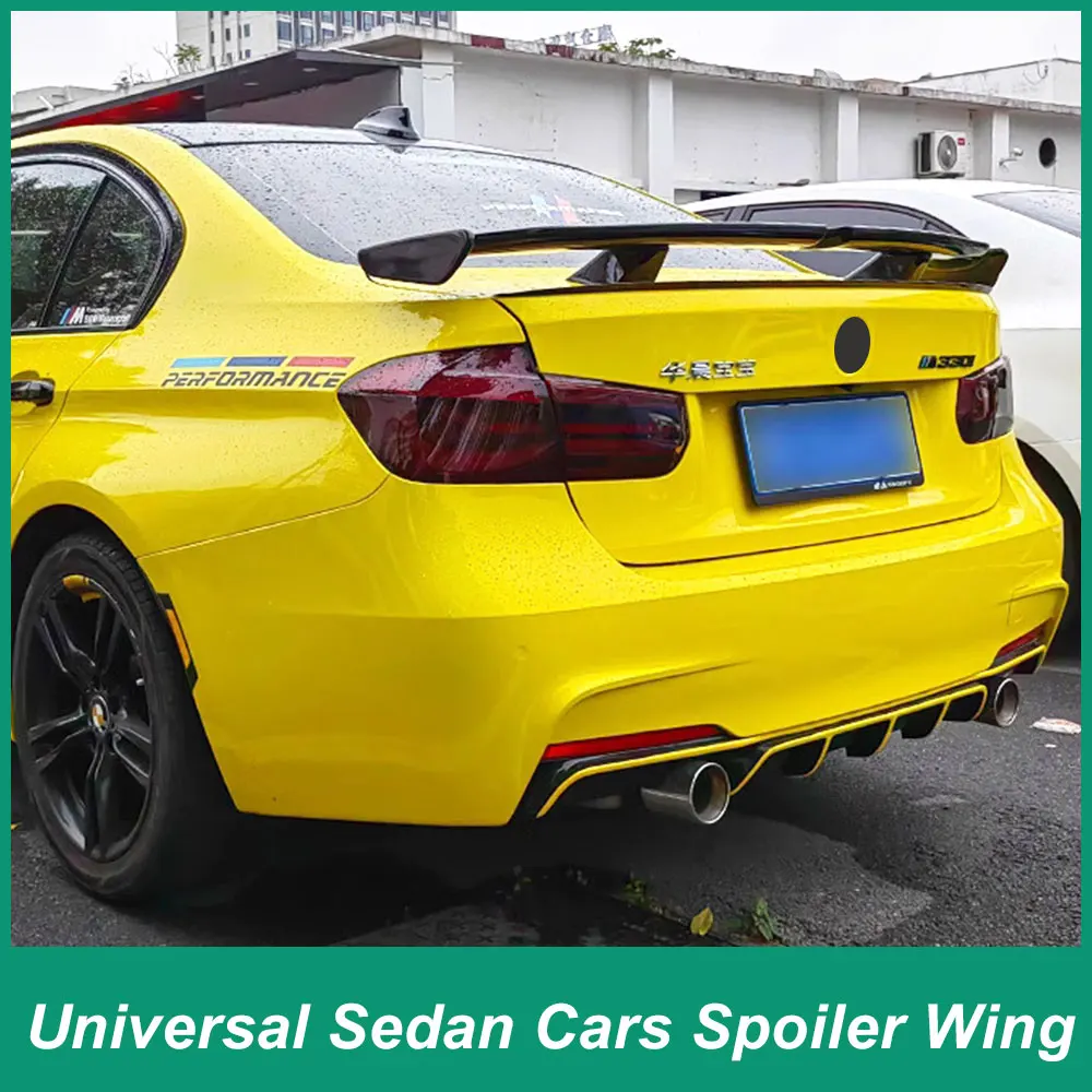 For BMW Mercedes Benz Honda Toyota Nissan Mazda Rear Luggage Lid Spoiler Three Box Car Universal Design Style Tail Wing Carbon