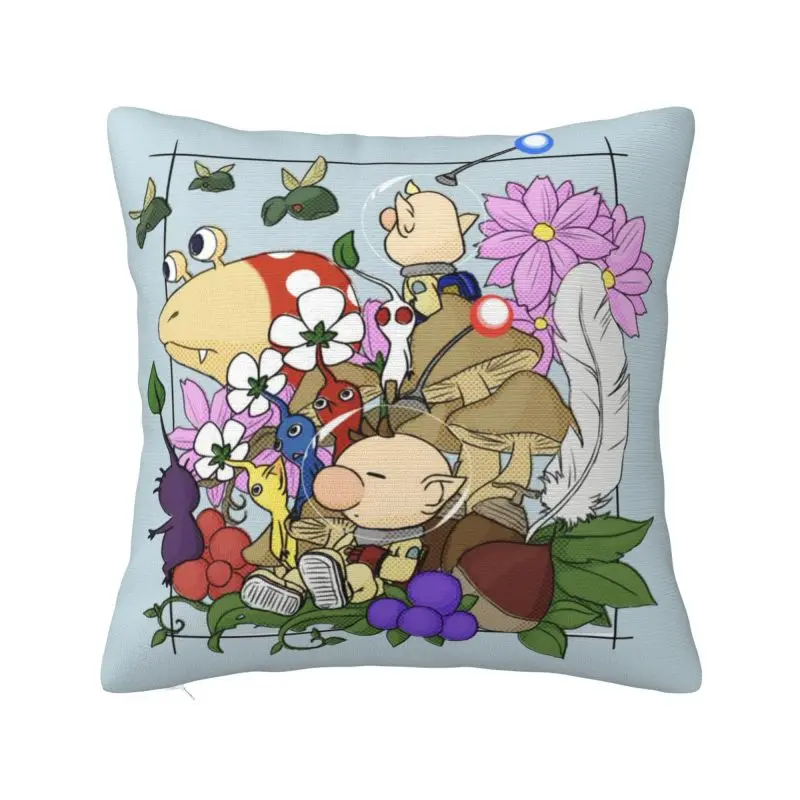 Custom Pikmins Gaming Square Pillow Case Home Decorative 3D Double Side Printed Cushion Cover for Living Room
