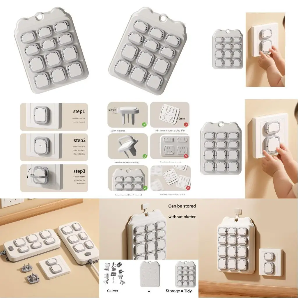 

Electric Shock Guard Protective Cover Baby Proofing Socket Protectors with Lock Children Safety Plug Caps Outlet Cover L8RB