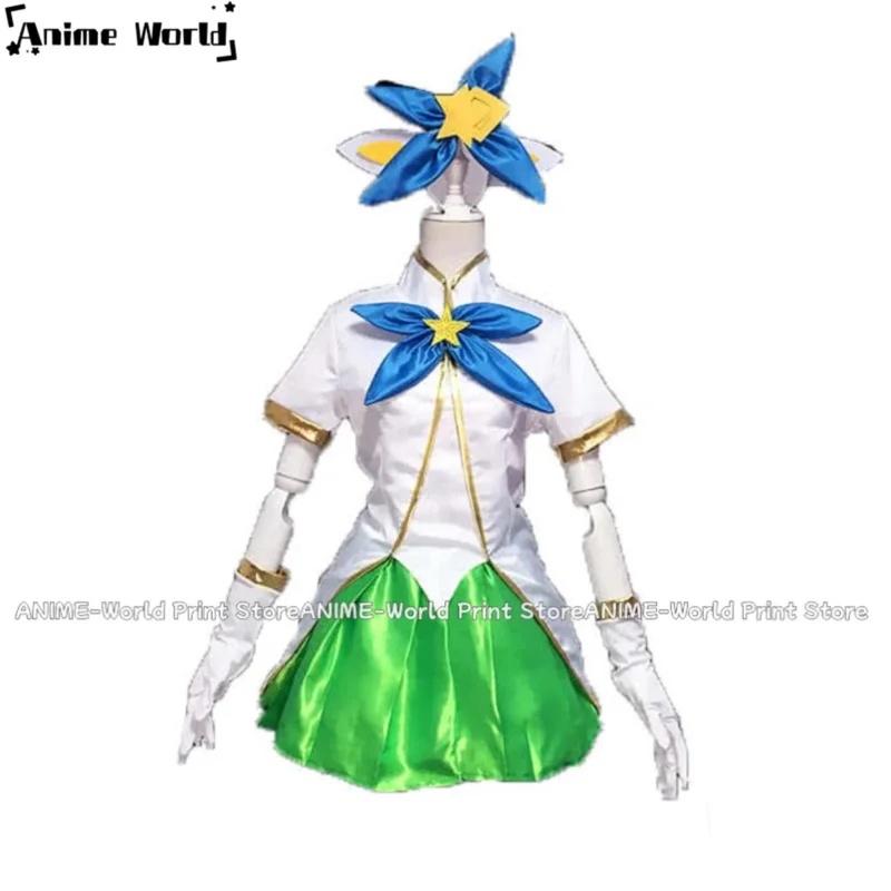 

《Custom Size》Game Lulu Star Guardian Green Dress Cosplay costumesv;6,a'3.k;8,