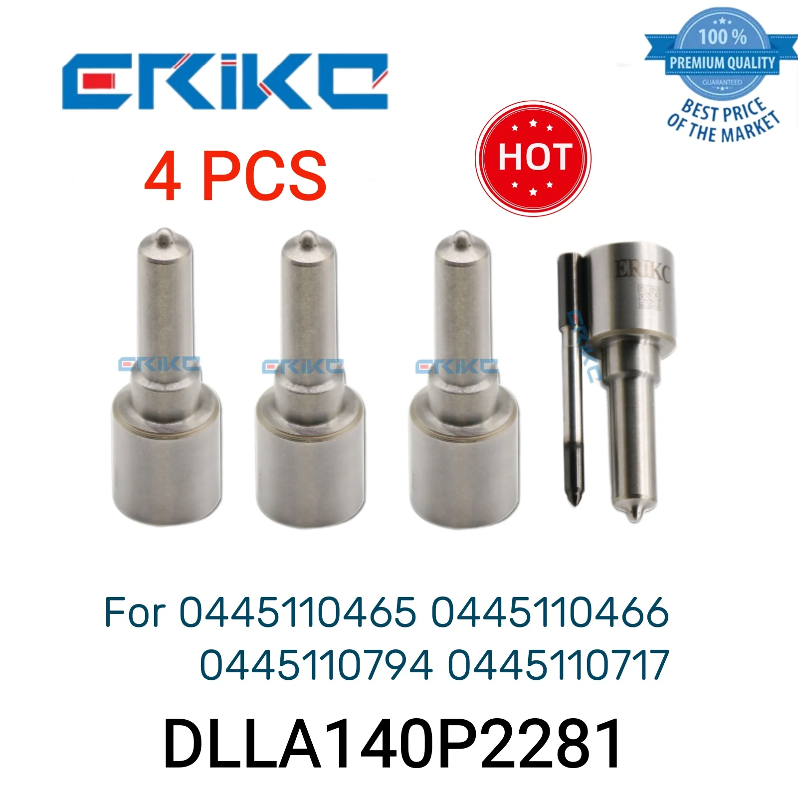 

4 PCS DLLA140P2281 Common Rail Nozzle 0 433 172 281 DLLA 140 P 2281 Fuel Injection Nozzle DLLA 140P2281 for 044511 465 466