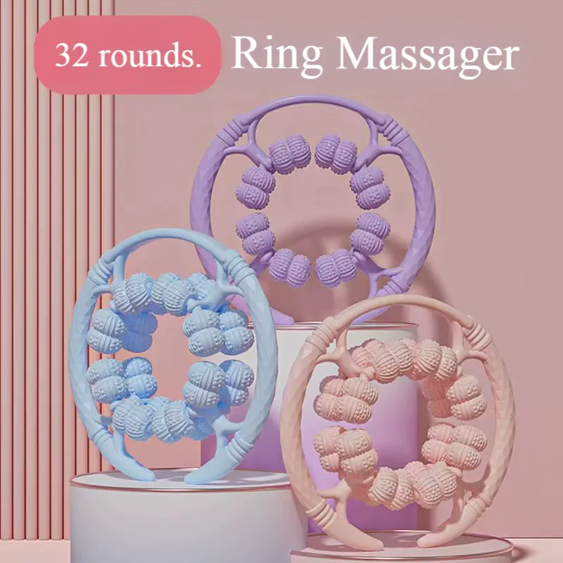 

32-роликовый массажер для ног, глубокие ткани, разминание мышц, расслабление бедра, икры, массажный ролик для ног с полной оберткой для кровообращения