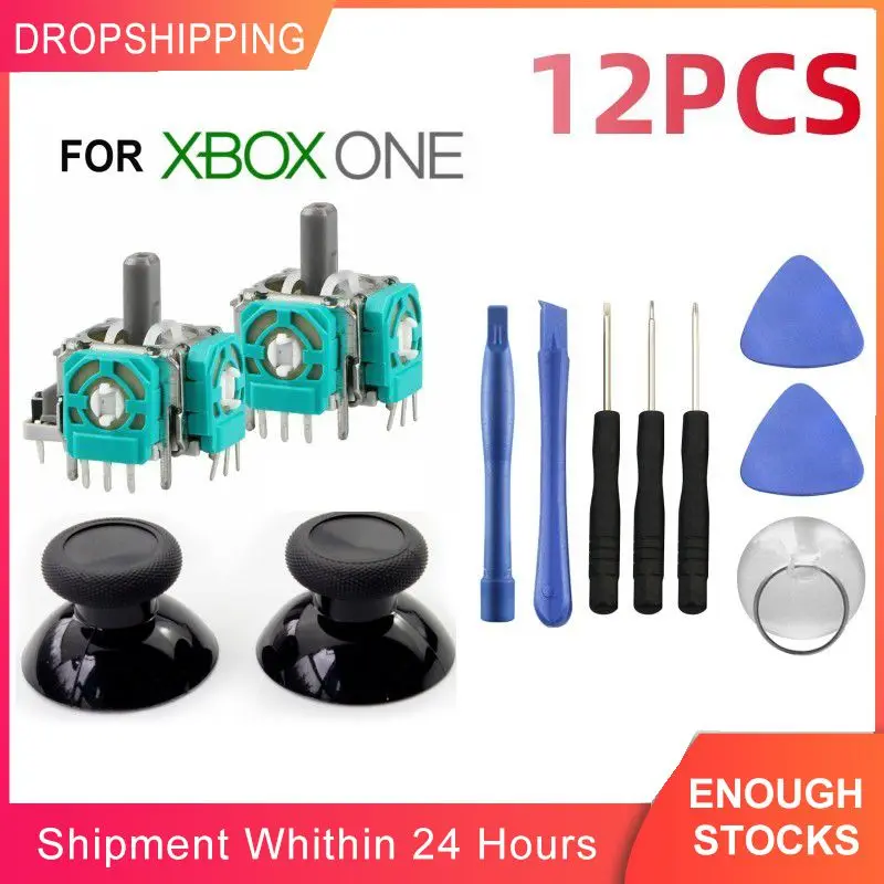 12Pieces 3D Analog Joysticks Set For Xbox One 2Piece 3D Analog Joysticks 2Pieces Thumbstick Cap Piece 6 Repair Kit For Xbox One 