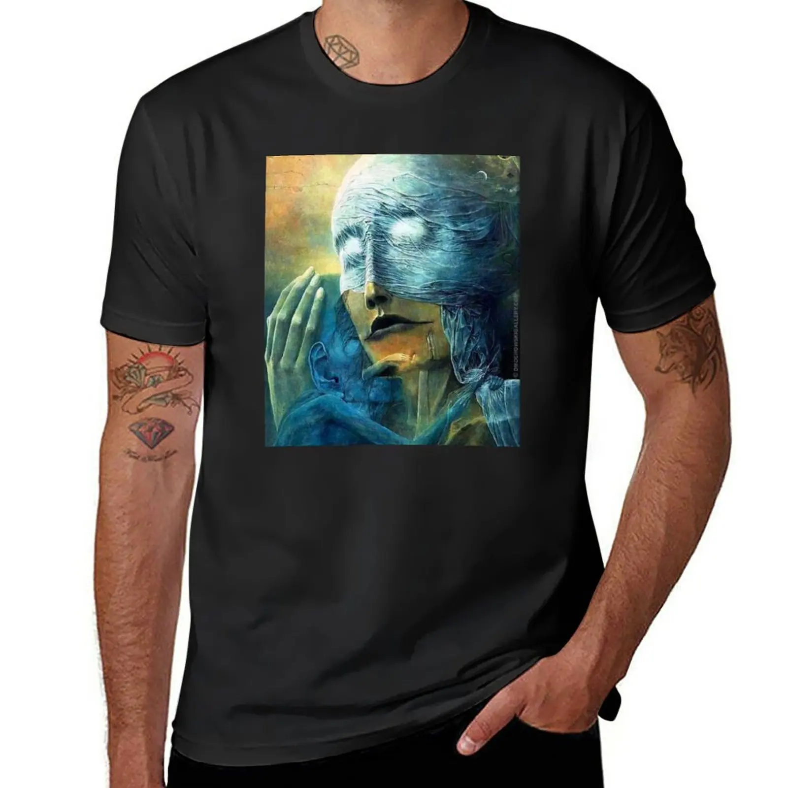 New beksinski T-Shirt vintage t shirt Short t-shirt summer tops korean fashion sweat shirts, men