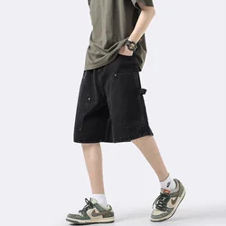 Pantaloncini da uomo Jeans Blue Cargo Jorts Baggy Denim Summer Y2k Oversize Streetwear Hip Hop moda coreana Kpop abbigliamento Vintage Unisex