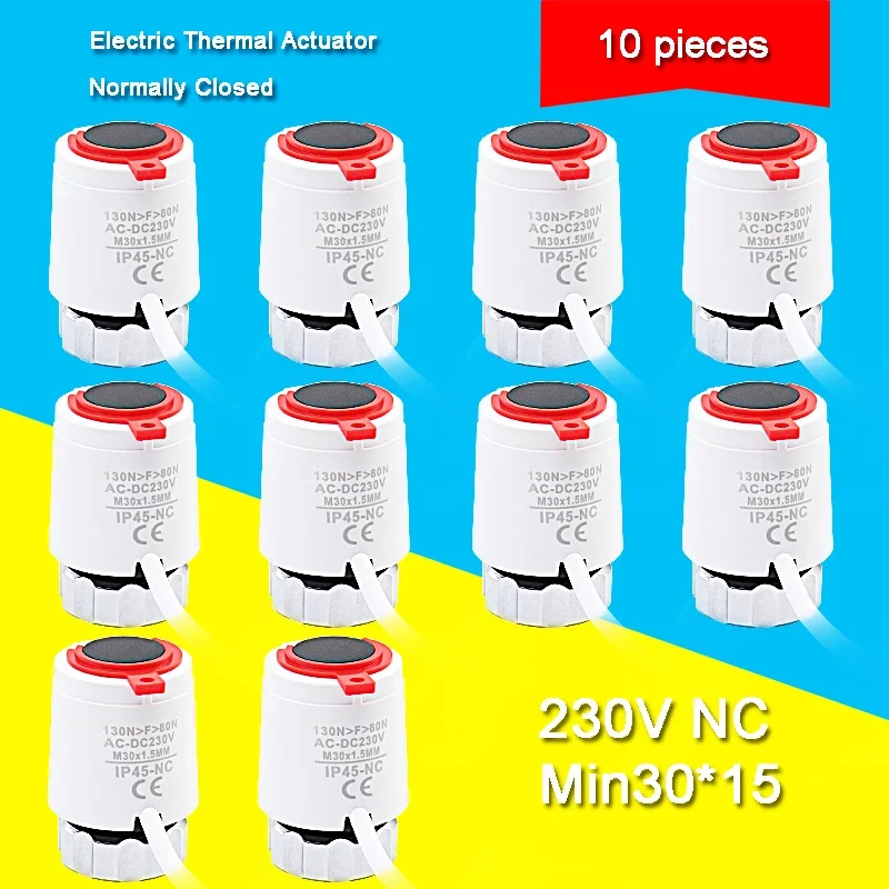 

Heating 230V normally closed type M30*1.5mm electric floor heating actuator TRV constant Temperature radiator - Valves (10piece)