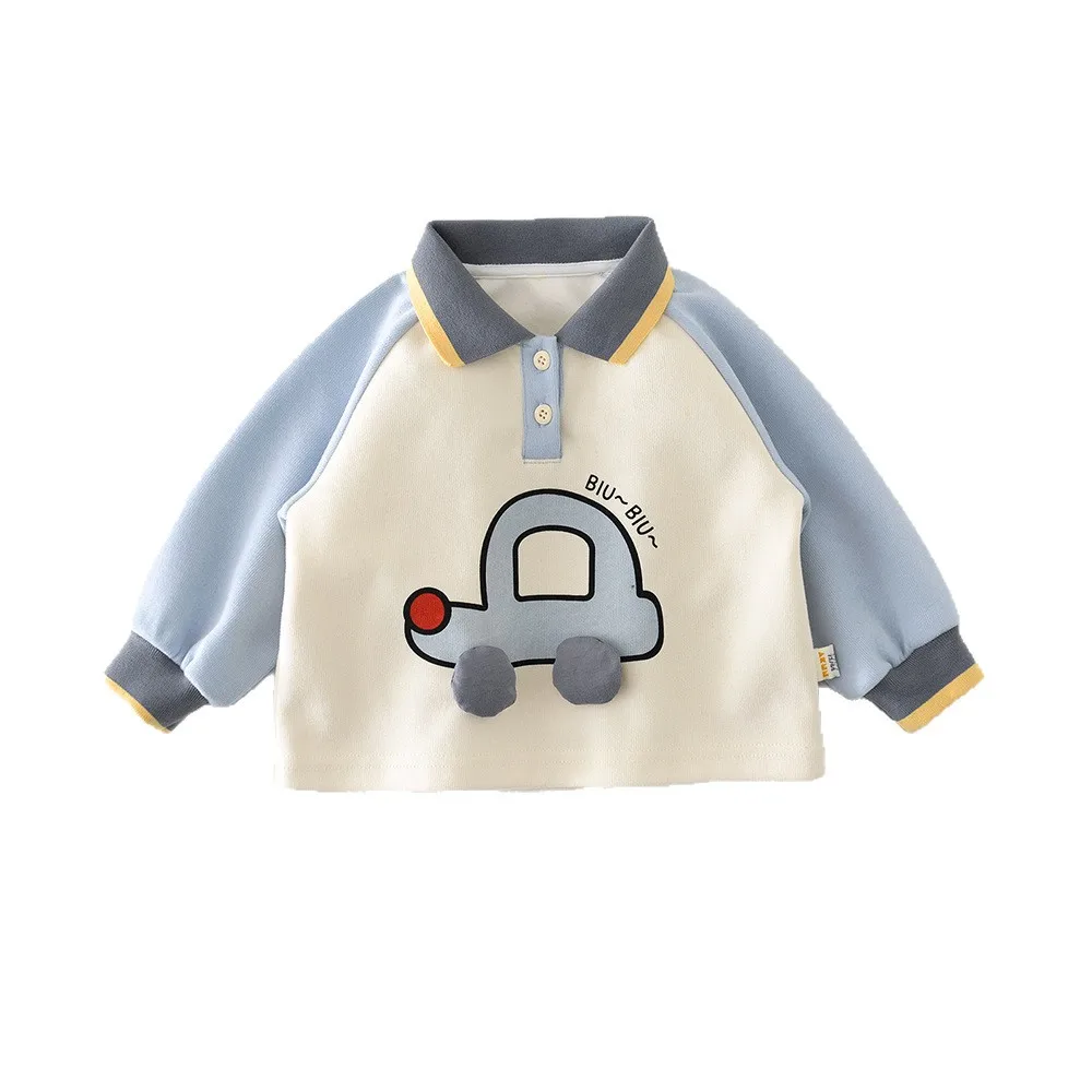 2026 ربيع جديد طفل طويل الأكمام تي شيرت الرضع الفتيان الكرتون التلبيب القمم الفتيات بلوزة غير رسمية القطن طفل قمصان بولو #6
