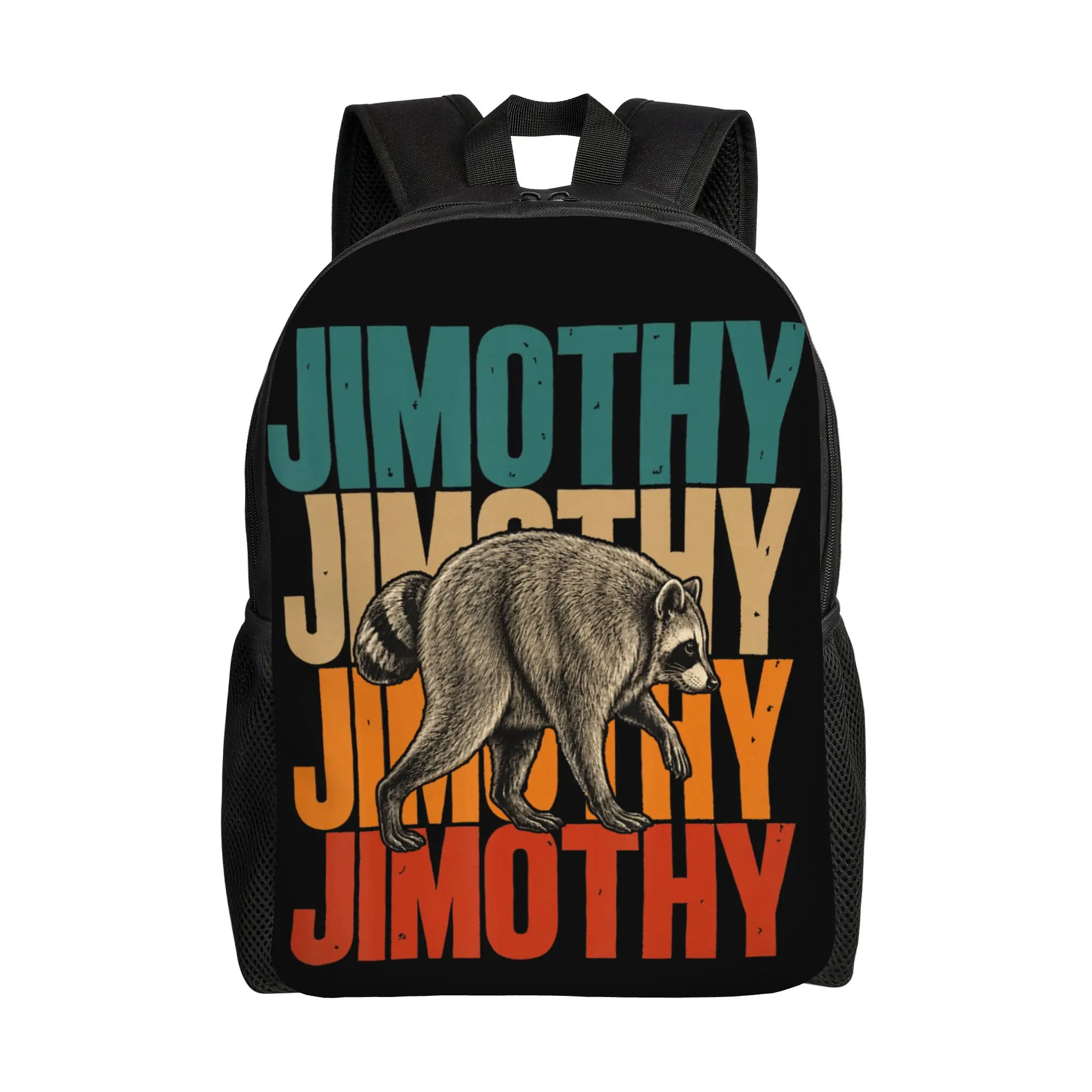 Jimothy Raccoon Funny Meme Cute Trash Panda Backpack  Teen Polyester Cycling Backpacks Streetwear High School Bags Rucksack