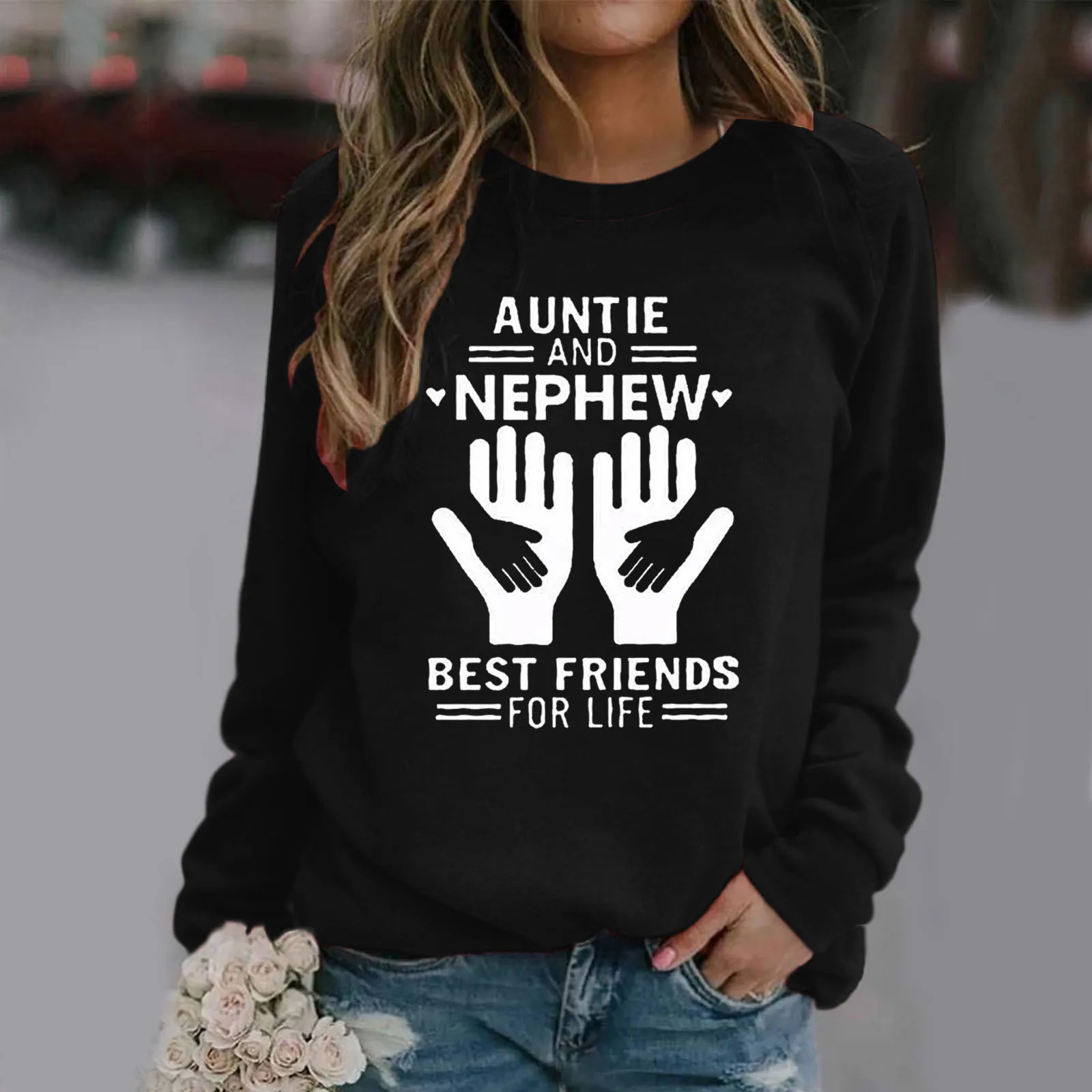 Womens Casual Tops Shirts Pullover O Neck Drawstring Long Sleeve Soft Letter Print Loose Warm Loose Sweatshirt Kpop Bluza Damska