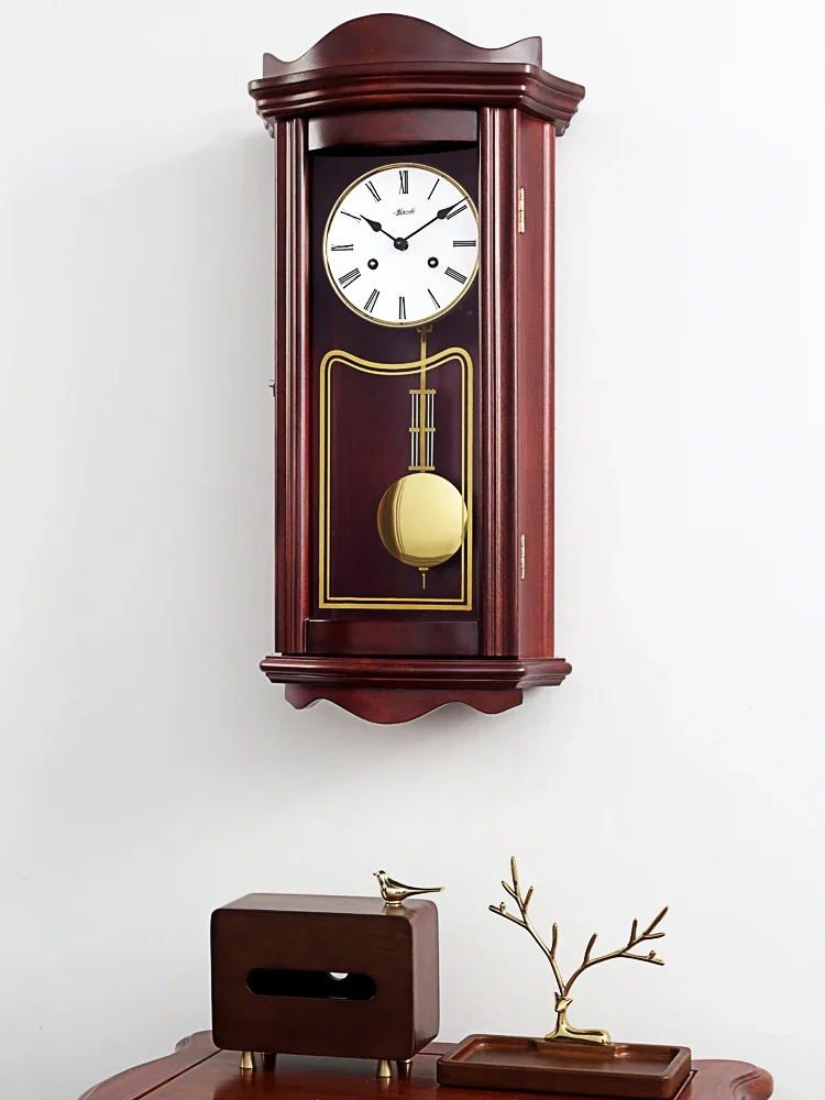 Wall Living Room Creative Retro Time Reporting Mechanical Movement Clock