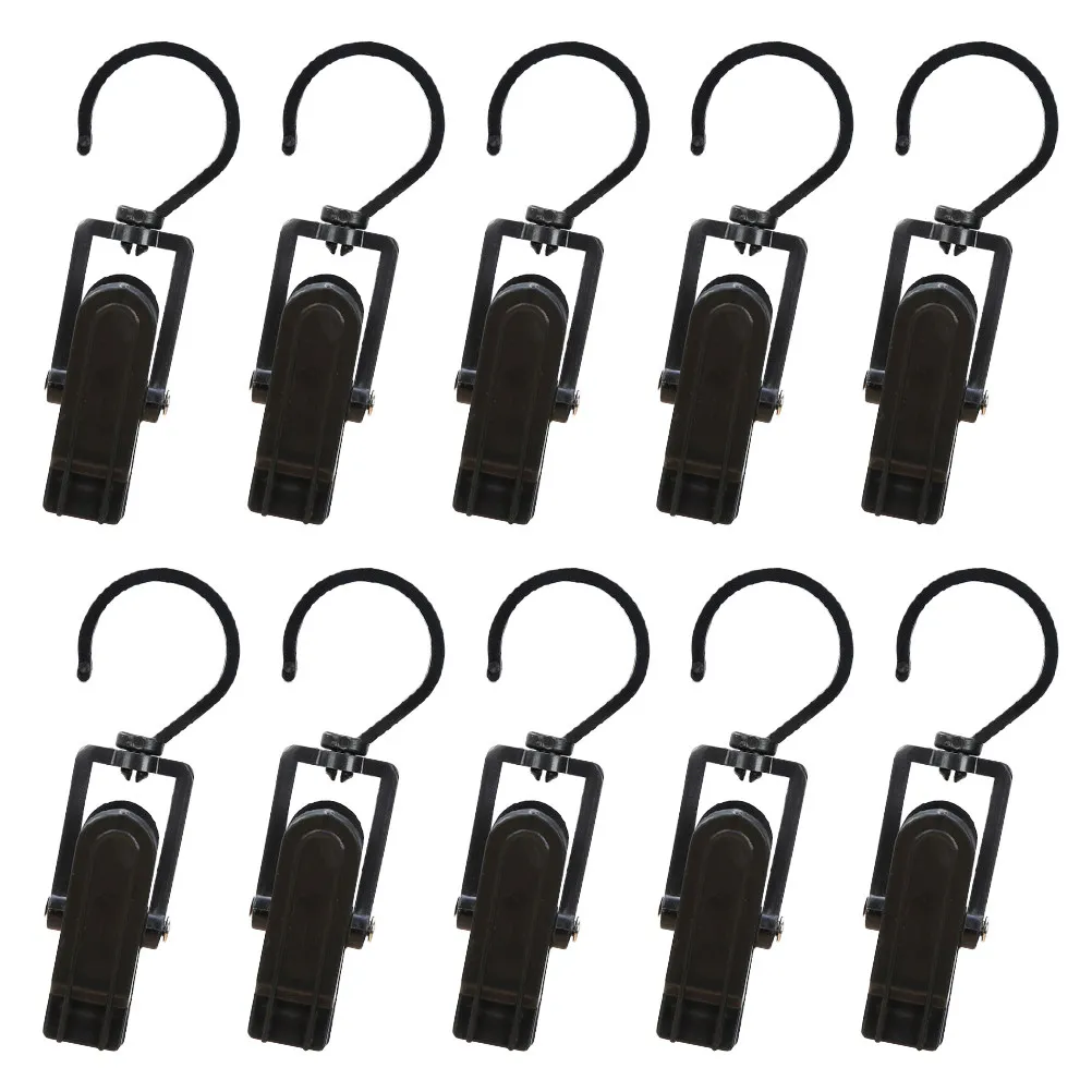 

10Pcs Camping Clips Heavy Duty Outdoor Hook Clips for Hanging Clothes Cookware Flags Decorations Windproof Storage Hangers
