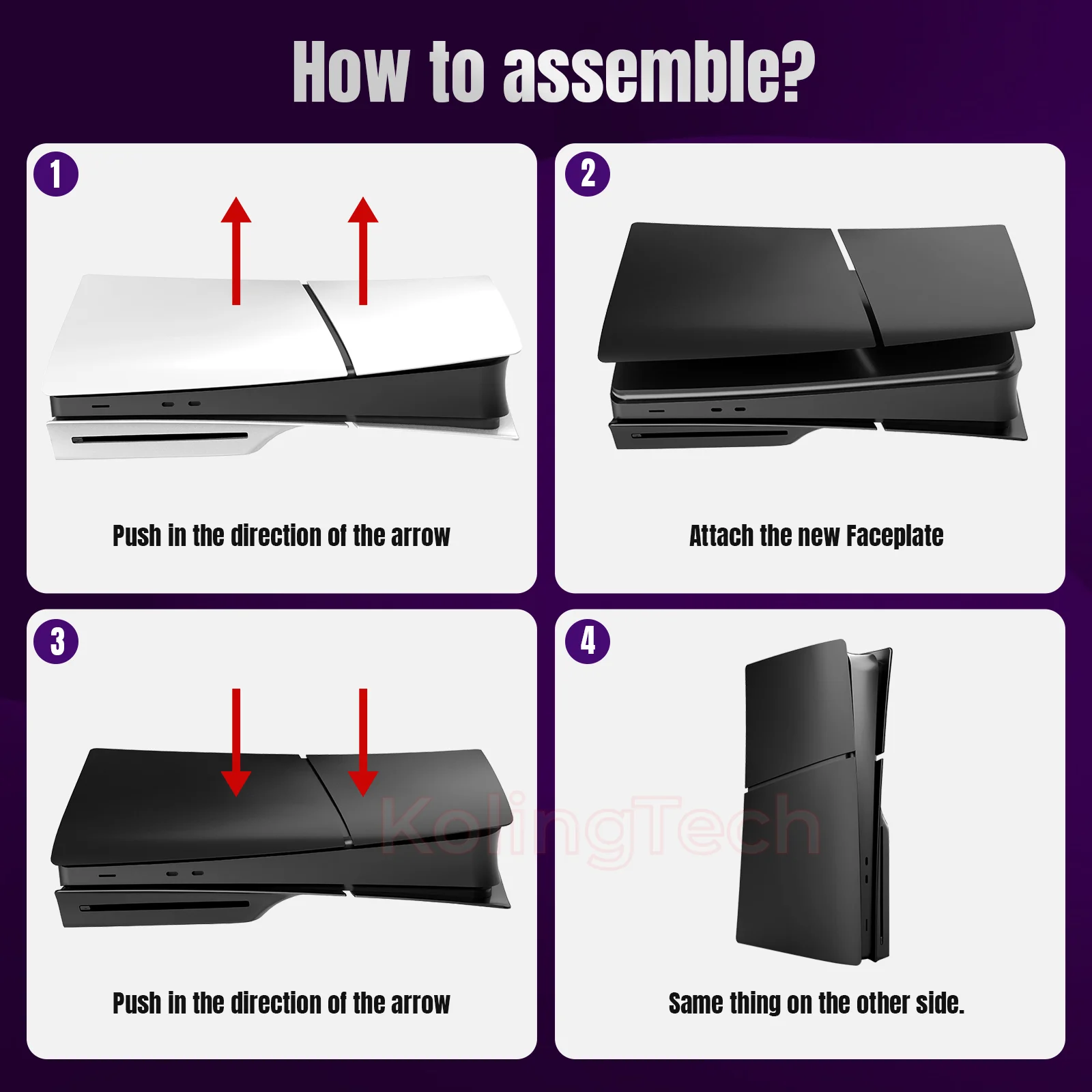 New Arrival Accessories For PS5 Slim Disc Hard Plastic Replacement Slipt Housing Shell Faceplate Cover Black Color