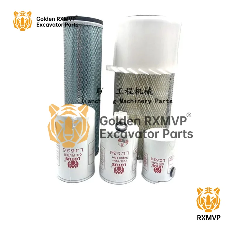 For Hyundai150LC-7 air filter engine oil diesel filter oil water hydraulic pilot inlet and return oil filter excavator