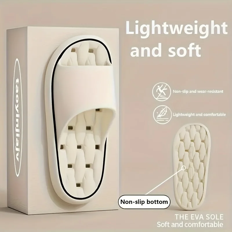 

Summer Men Women Bathroom Slippers Quick Drying Light Weight Water Draining House Shower Flip Flops Beach Swimming Slides
