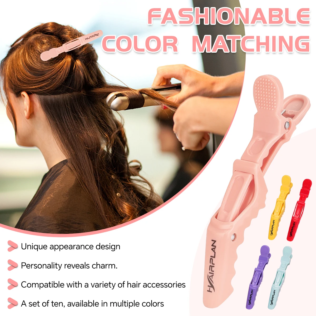 

10Pcs Hairdressing Alligator Hair Clip Clamps Holding Hair Section Claw Bow Hairpins Hair Plastic Hair Clips Styling Accessories
