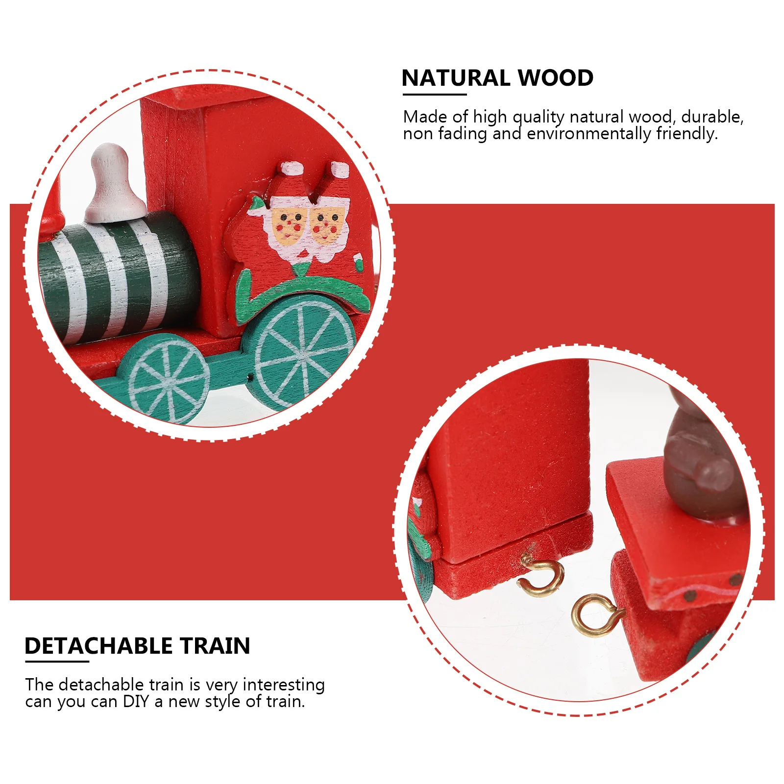 

1 set 1 Set Detachable Wooden Train Christmas Decoration Gift Bear Snowman Design Table Craft Ornament Party Supplies Train