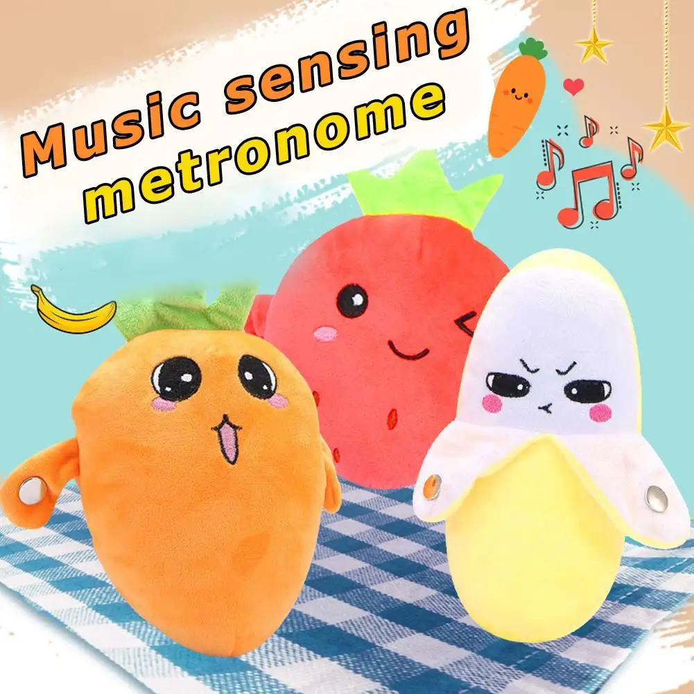 Hot sell Peculiar Music Rhythm Parent-child Interactive Plush Doll Banana Fruit Induction Toy Cultivate Music Perception Ability