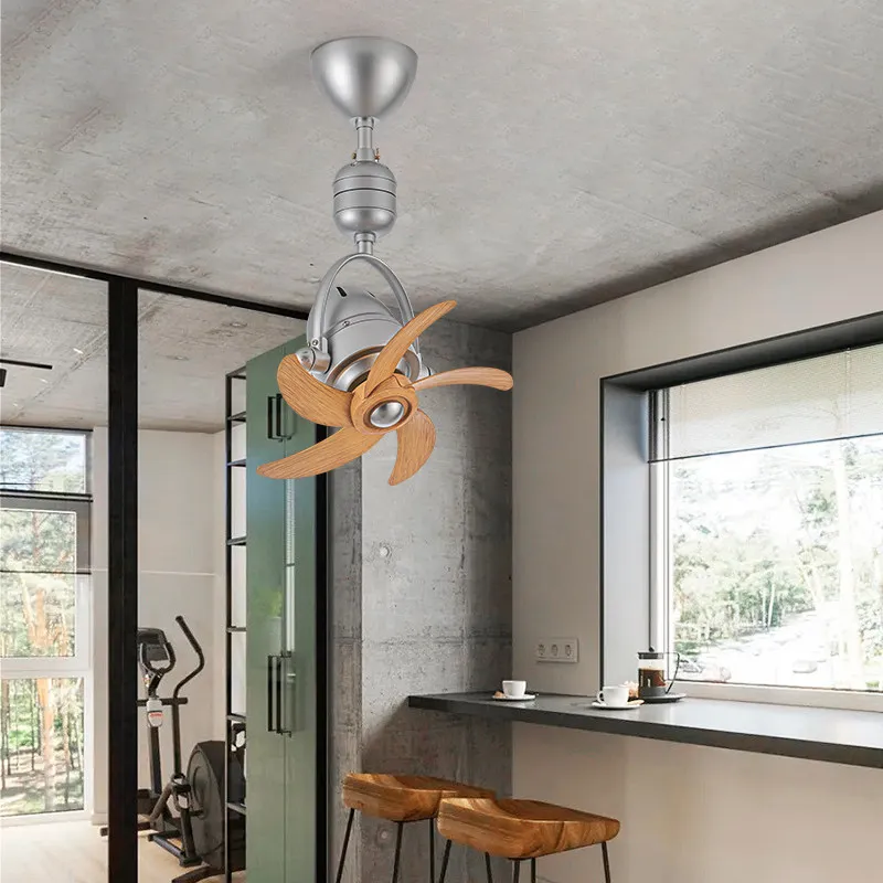 Small Ceiling Fan with A Moving Head Industrial Bar Wall Mounted Dual-purpose Large Air Volume Lightless Ceiling Fan