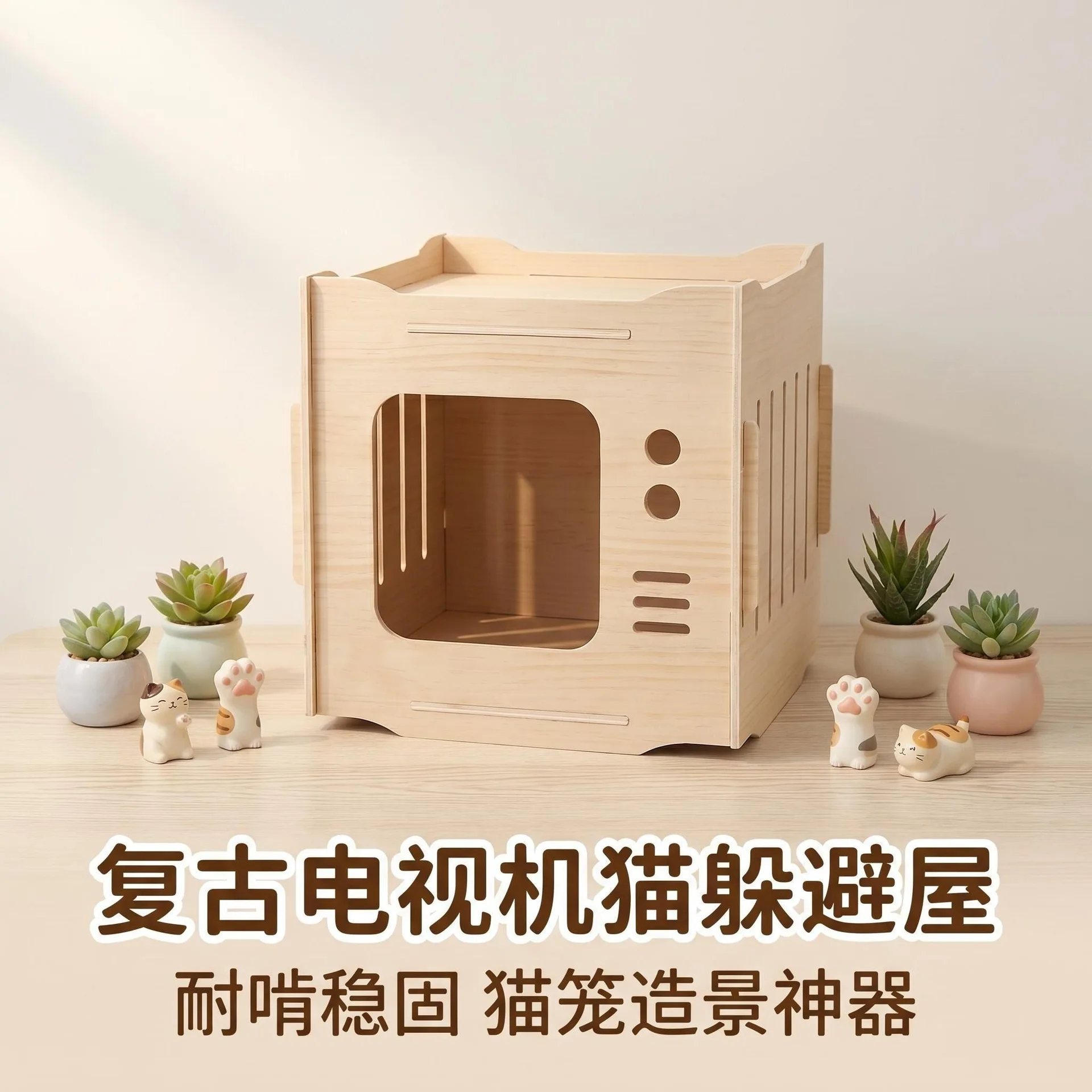 Wooden cat litter household four-season stackable closed multi-layer house pet supplies villa