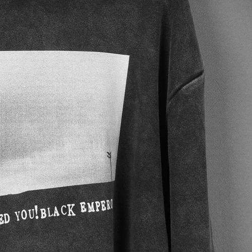 Imagen 2 del producto Sudadera con capucha negra del emperador, banda de Post Rock Sigur Ros, ropa informal holgada de algodón de estilo lavado y suelto de manga larga con capucha para hombre