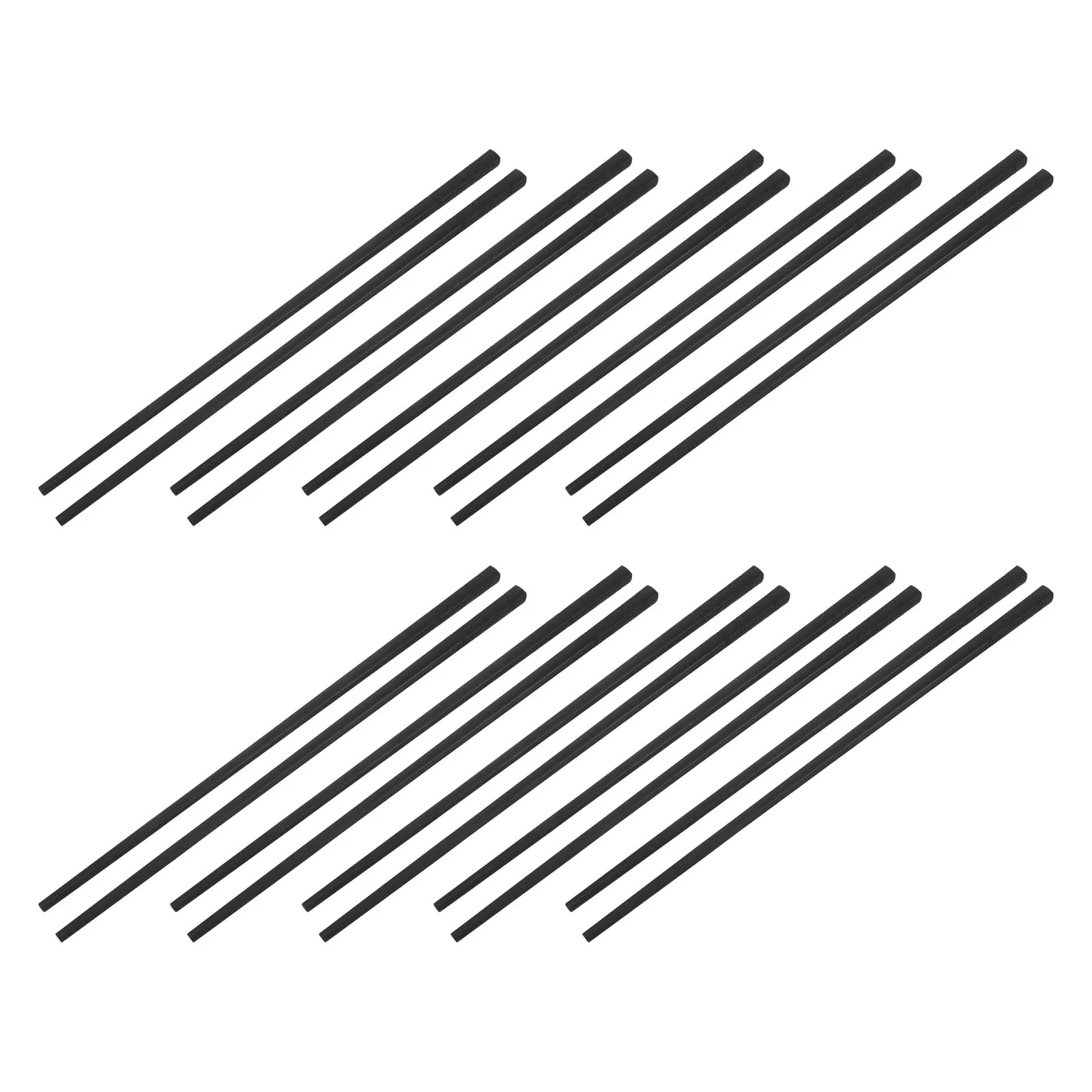 

10Pairs Chopsticks Black Reusable Fiberglass 24Cm Smooth Dinnerware Set for Asian Food Sashimi Hot Pot Chinese Japanese